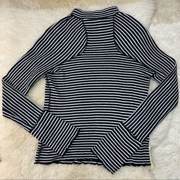 Free People Striped Mock Neck Top sz S - Picture 4 of 4